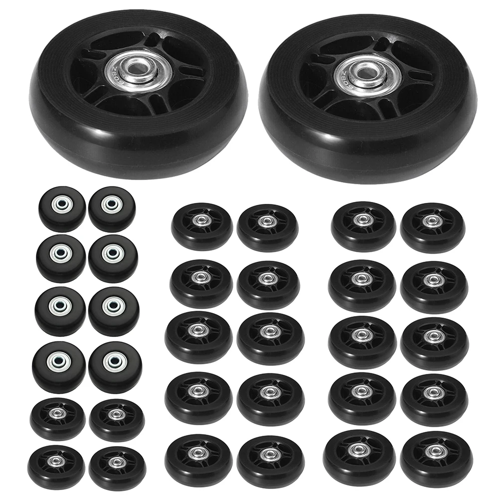 

1 Pair Luggage Suitcase Replacement Wheels Mute Suitcase Repair Casters with Metal Bearings Axles Screw Deluxe Repair Tool