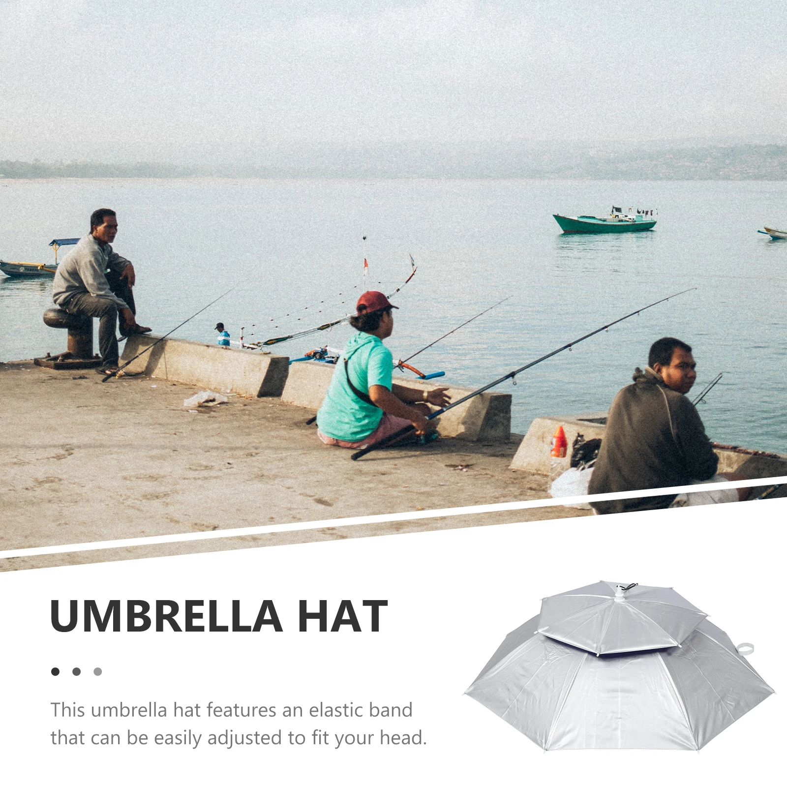 

Umbrella Hat Fishing Beach Sports Uv Protection Rainproof Double Layer Foldable Headwear Portable Outdoor Gardening Travel