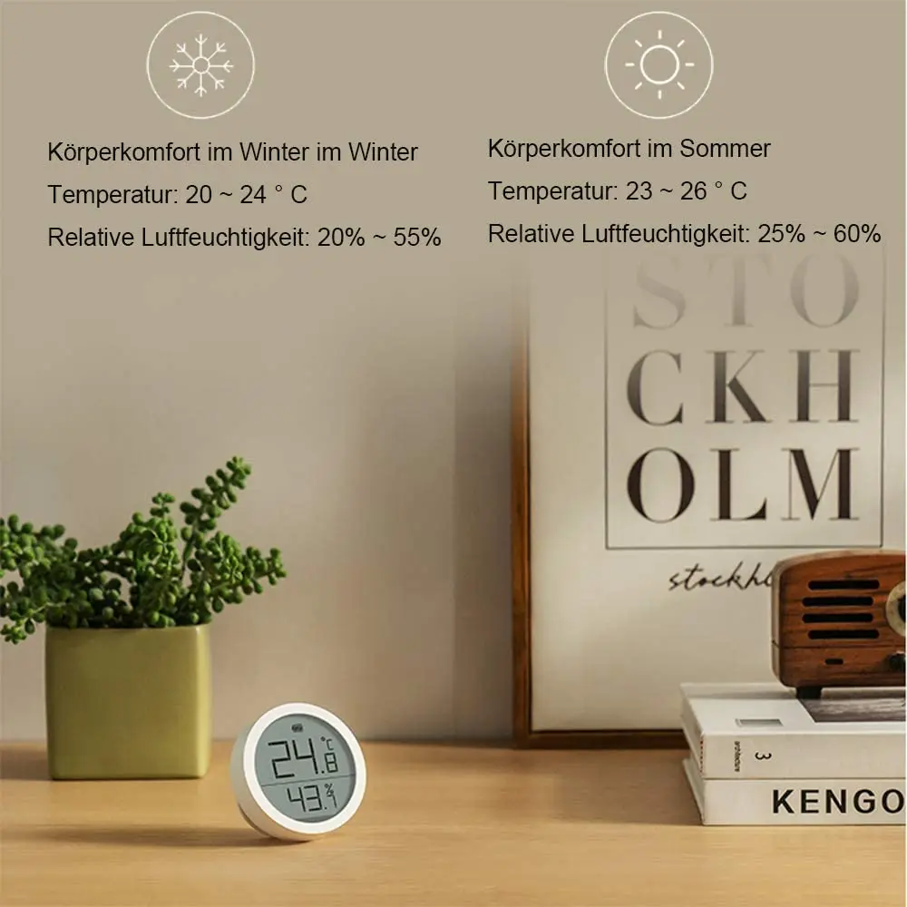 Xiaomi Qingping用のデジタル赤外線温度計および湿度計,LCDディスプレイ,自動記録,MiHome用