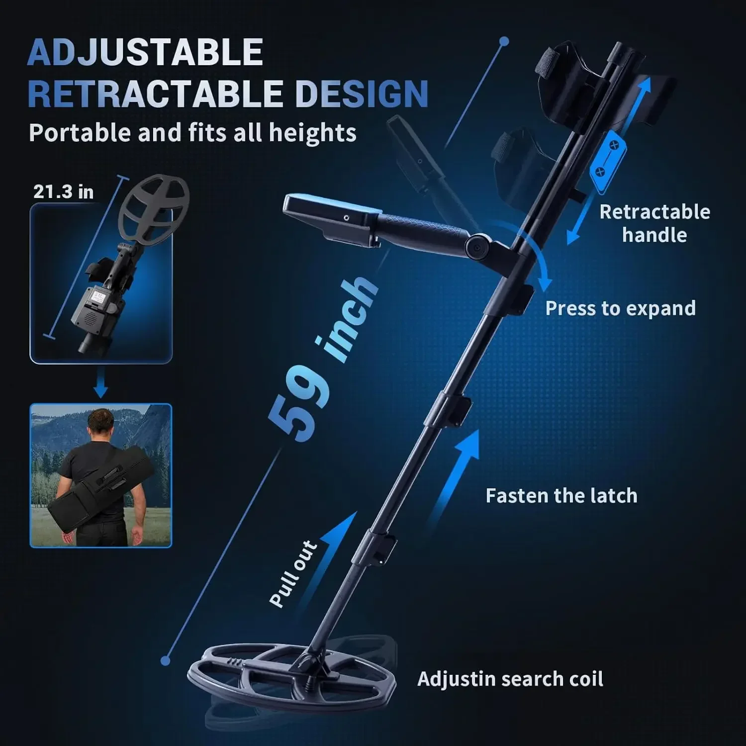 High Sensitivity GC-1021 DD Coil Metal Detector Easy to Use Good Quality Professional Metal Finder​