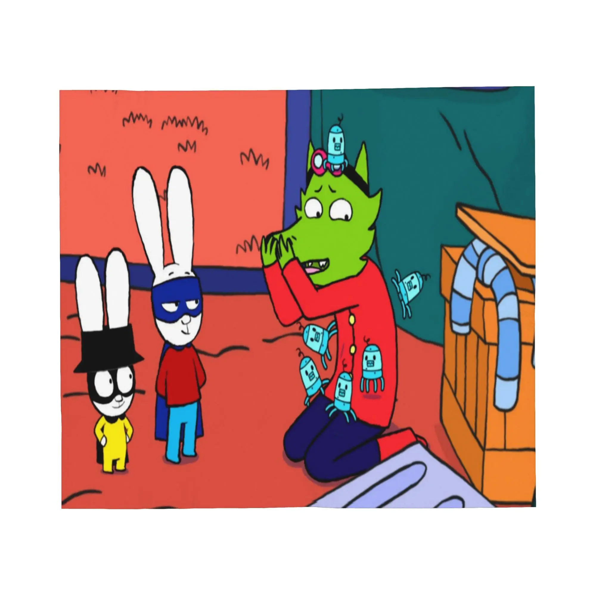 Simon Super Rabbit Merch Blanket Super Soft Cozy  Throw Blankets for Living Room 50x60 Inches Multi-size Bedspread