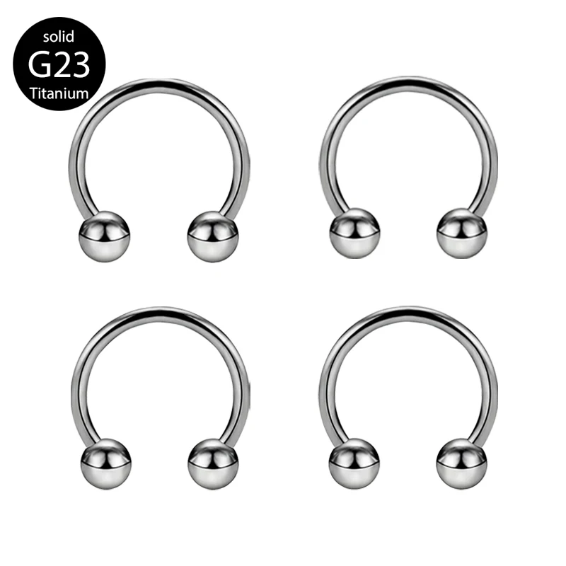 

G23 Titanium Stainless steel Nose Ring Hoop Horseshoe Nose Piercing wholesales 6/8/10mm 16g septum cartilage tragus rings