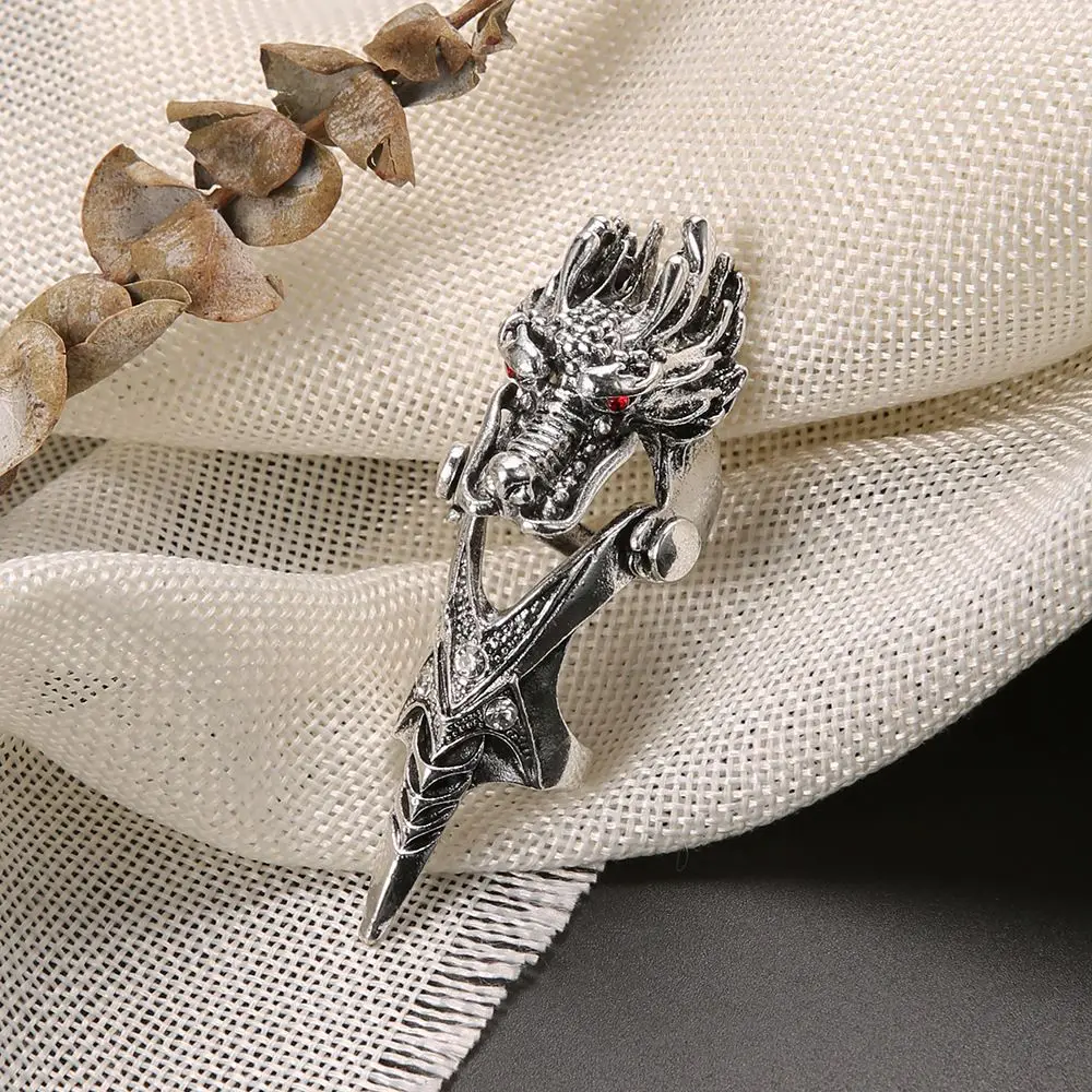 Adjustable Hip Hop Gothic Alloy Punk Male Claw Ring Female Korean Style Ring Knuckle Ring Fashion Jewelry Dragon Ring