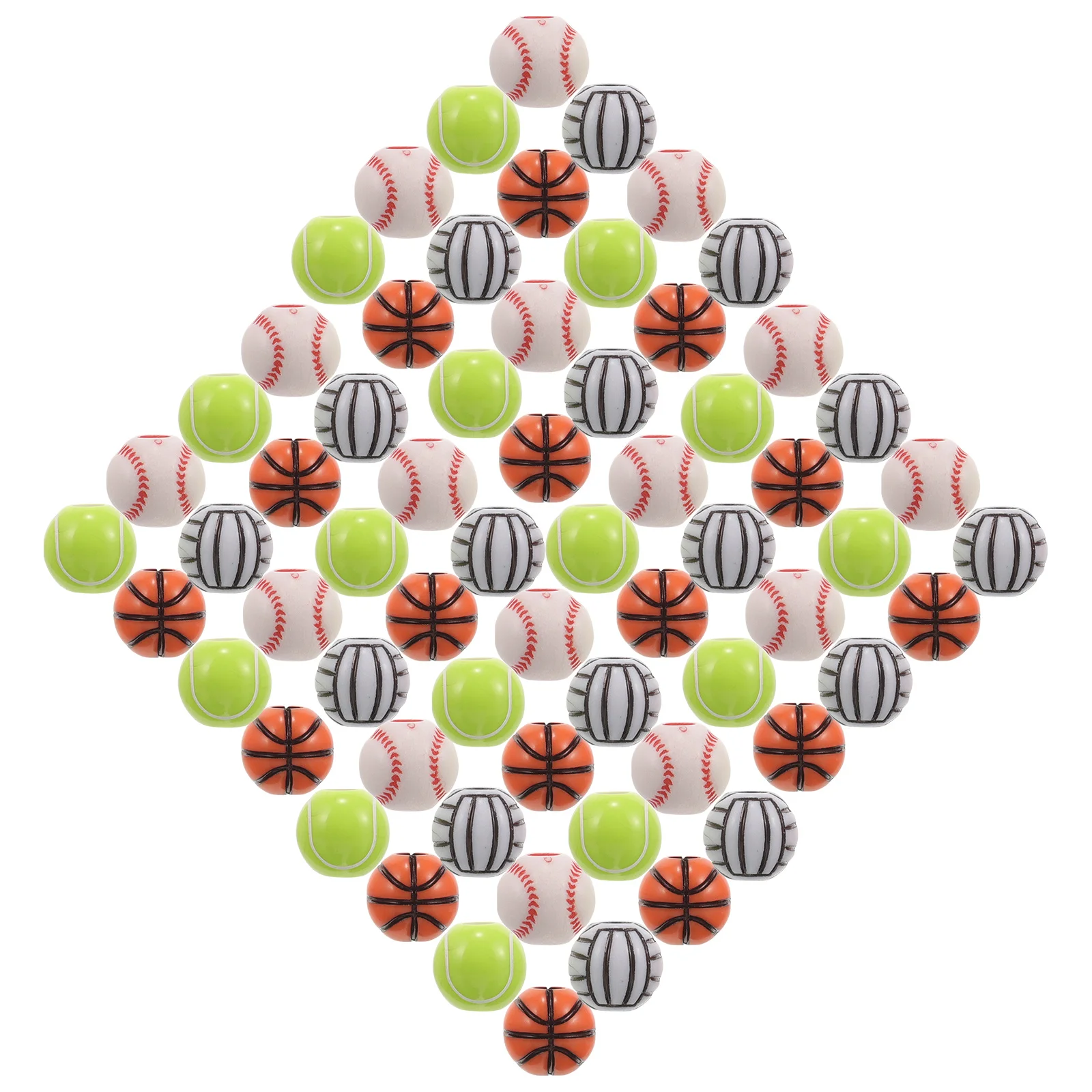 

200Pcs Acrylic Sports Ball Beads Loose Spacer Beads for DIY Jewelry Hair Accessory Crafting Supplies DIY Supplies