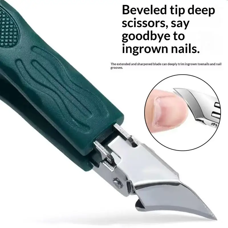 {+} Slant Edge Nail Trimmer Toenail Nail Scissors Wide Opening Anti-Splash Stainless Steel Professional Ingrown Toenail Tools