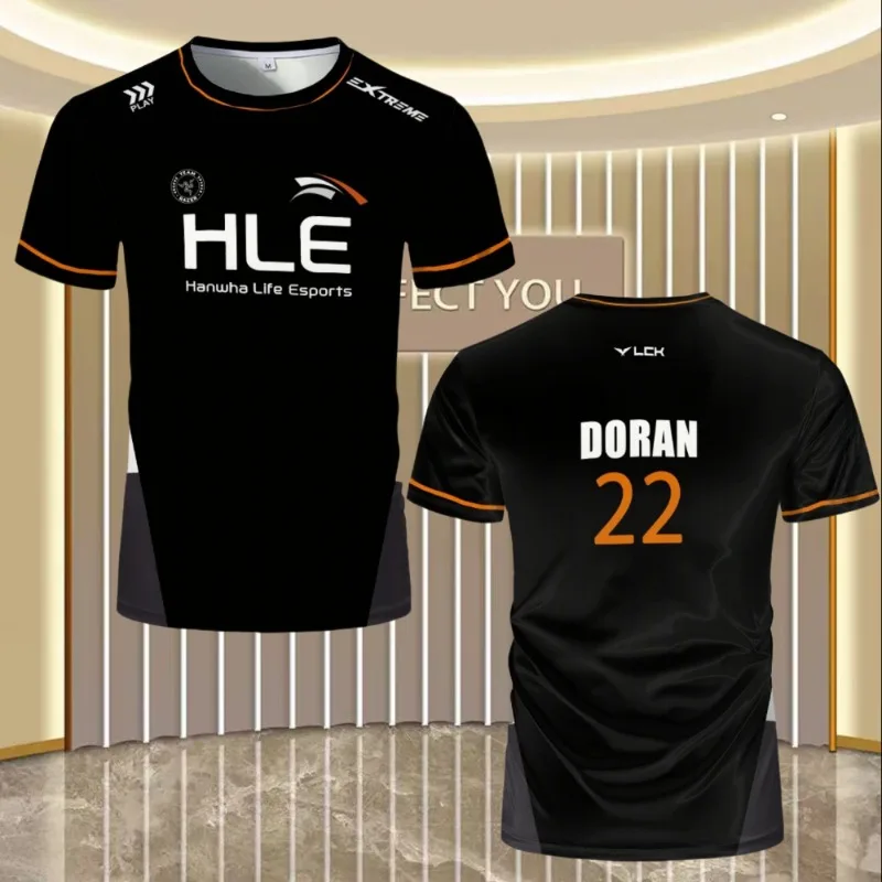 2024 New HLE E-sports Club Support Clothing League of Legends HLE White Black Uniform ESports Contest Team Men's T-Shirts