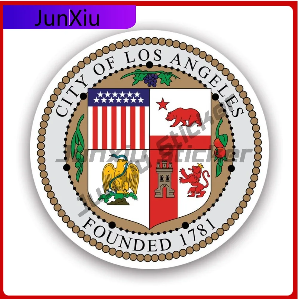 Adesivo retrô com selo da cidade de Los Angeles, decalques protegidos contra UV, Califórnia, Cali, Ca, La, adesivo ousado, resistente às intempéries, sem desbotar
