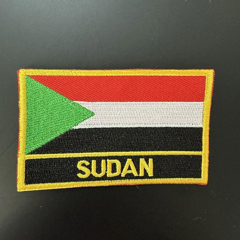 

Sudan Flag Embroidery Patches Iron on Saw on Transfer patches Sewing Applications for Clothes in Home&Garden