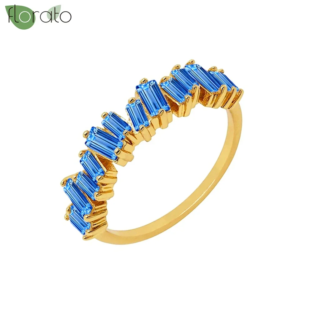 Women's Gold Plated Colorful Zircon Luxury Engagement Ring, Gift