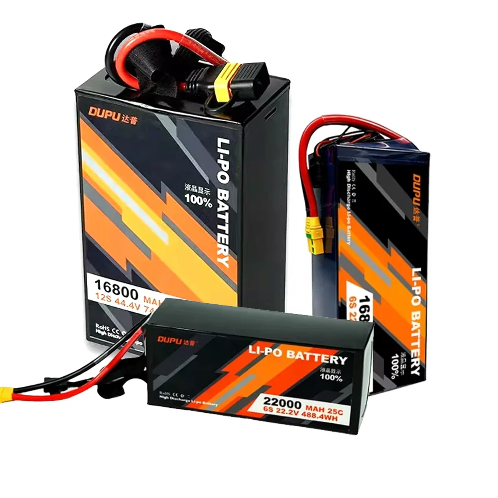 DUPU 16800mAh lithium battery 25C agricultural spraying machine 6S model aircraft 22.2V drone 22000mah 12S