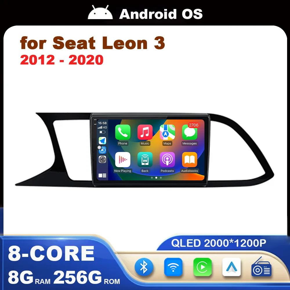 

9 inch Left Hand Drive Car Radio Multimedia Player for Seat Leon 3 2012 - 2020 Android OS GPS Navi 4G WiFi Carplay DSP Stereo