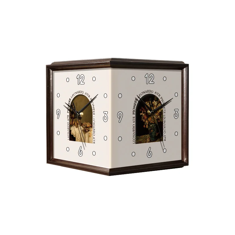 

Medieval style living room corner double-sided wall clock, creative home decoration corner clock wall