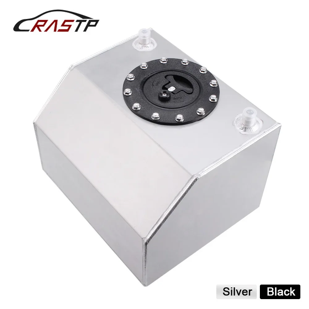 Universal 4 Gallon 16L Aluminum Silver OR Black Race Drift Fuel Cell Tank Fuel Surge Tank