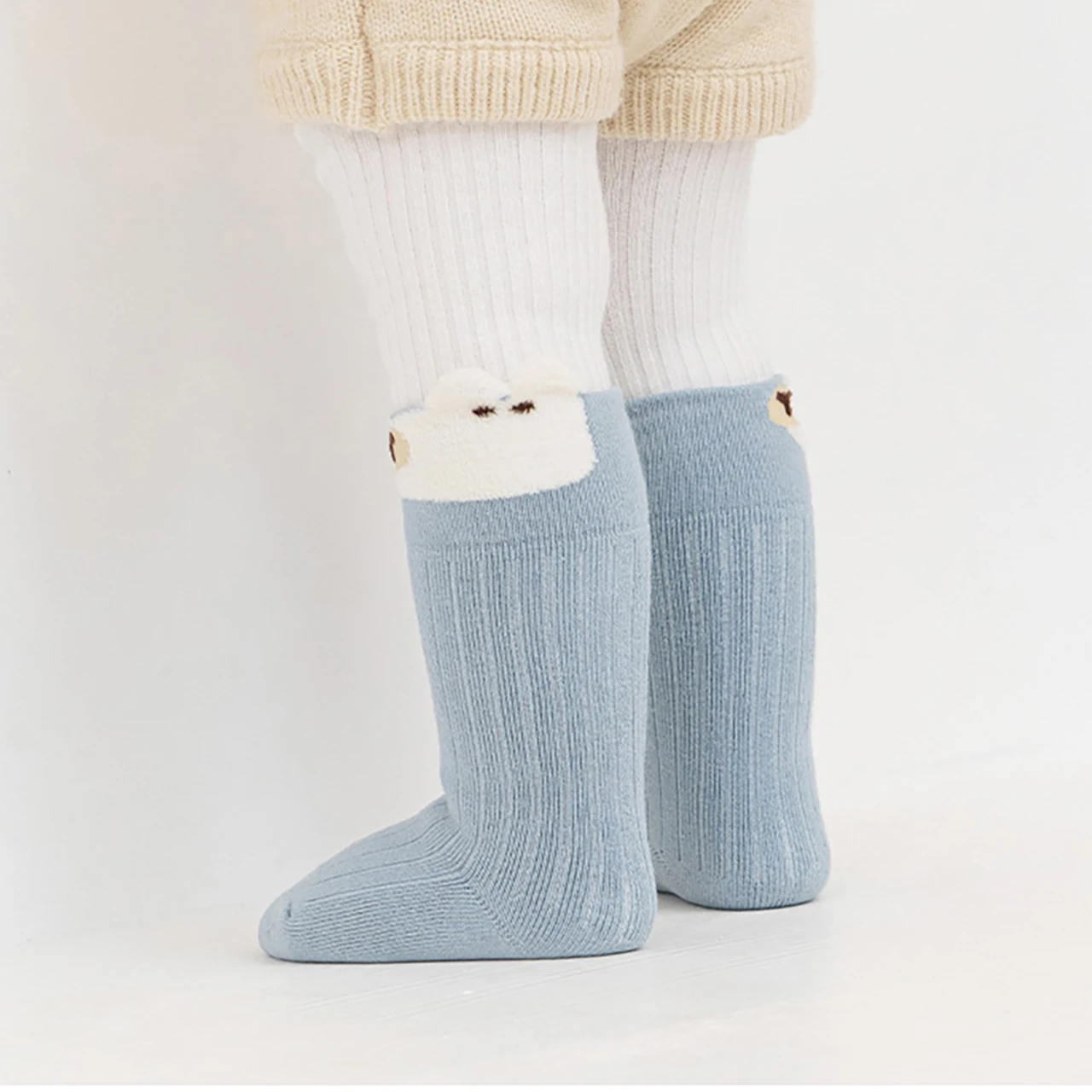 Winter Warm Infant Plush Sock Thicken Terry Newborn Mid-calf Sock Cartoon Baby Fleece-lined Floor Sock Thermal Footwear 0-1Year