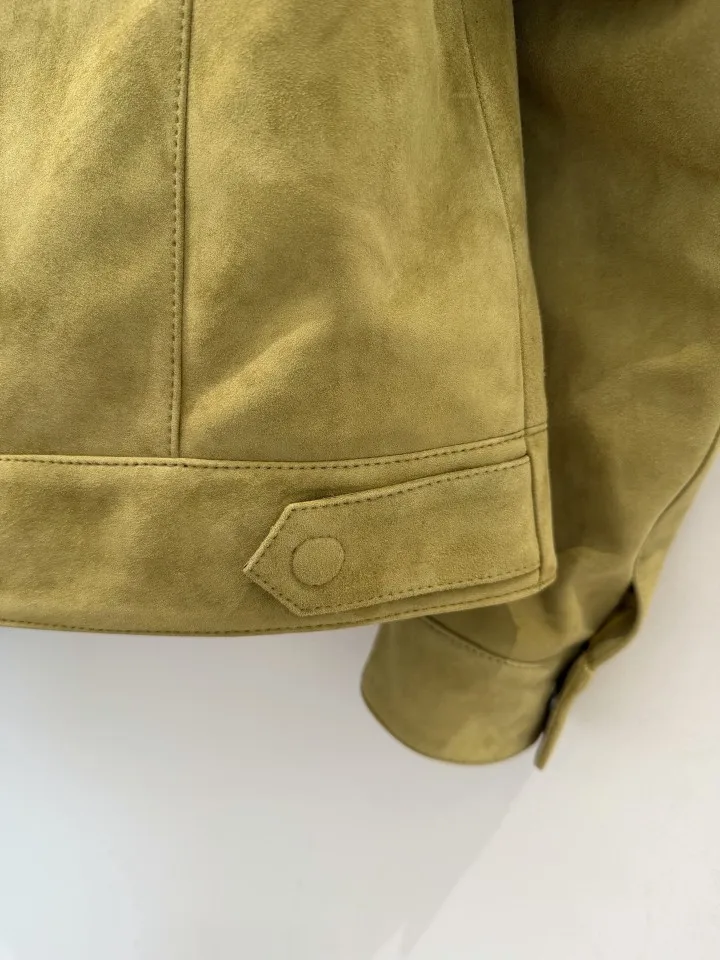 TF Men Retro Motorcycle Jacket 2026 Autumn Winter Stand Collar Zipper Front Imported Suede Leather Coat