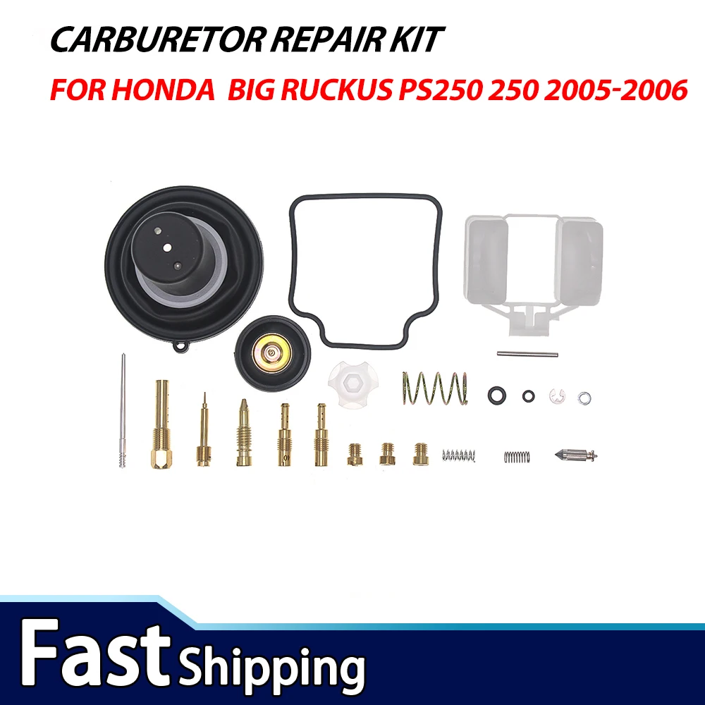 Carburetor Repair Rebuild Kit For Honda Big Ruckus PS250 250 2005-2006 Scooter Carb Overhaul Kit Aftermarket Replacement