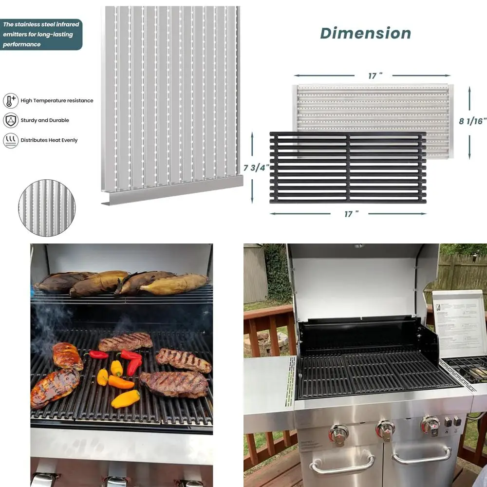 

Сменная пластина излучателя и решетка инфракрасного гриля с 3 конфорками для грилей Charbroil, совместимая с моделью 463242516, 4632425
