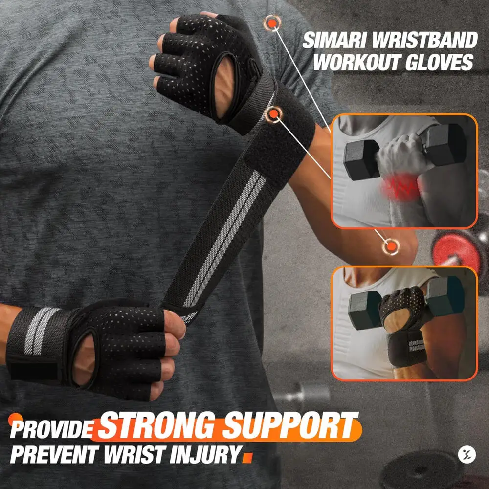 Outdoor Cycling Gym Exercise Half Finger Gloves for Unisex Long Wrist Hiking Boxing Training Breathable Non Slip Accessories