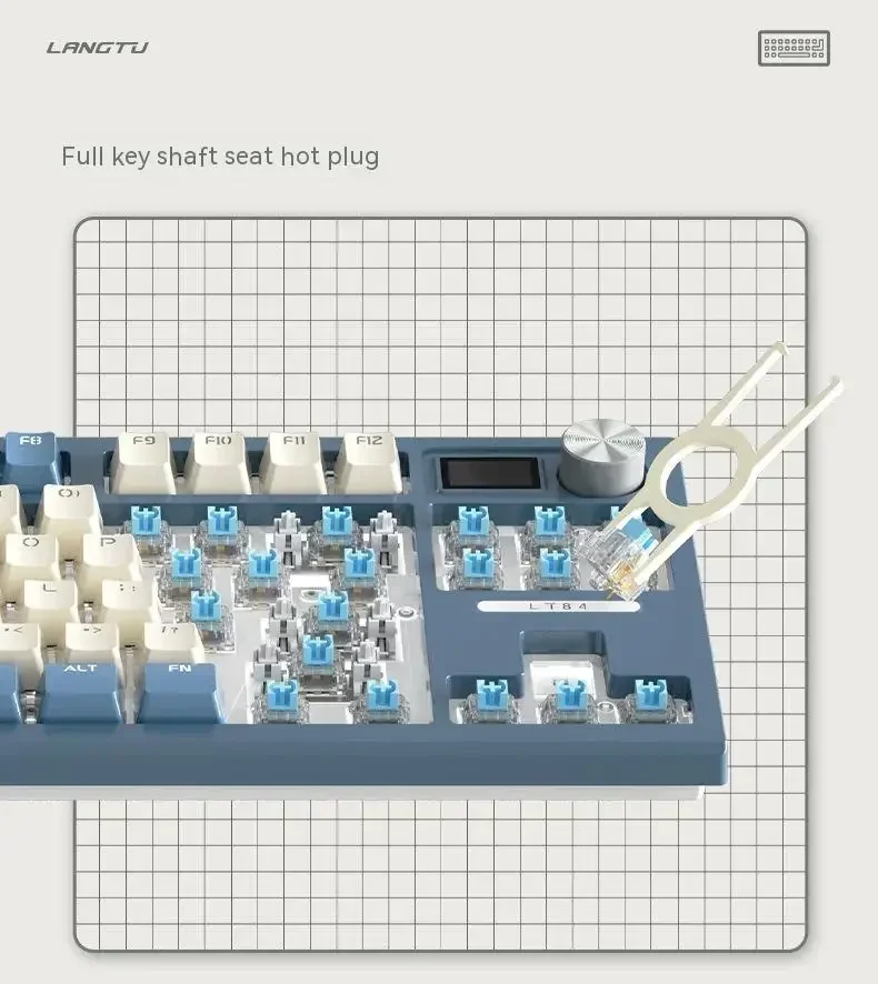 Imagem -04 - Teclado Mecânico com Fio com Tela Teclado Hot-swap 84 Teclas Rgb Retroiluminado Esports Gaming Keyboad Presentes Lt84-customized
