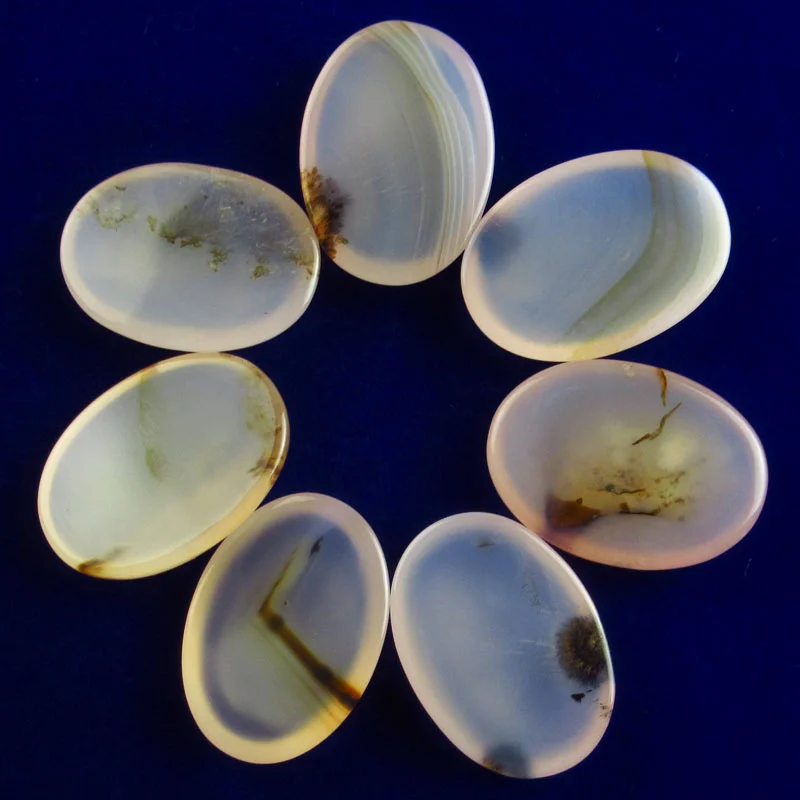 Wholesale 5Pcs 30x22mm Oval Shaped Natural Scenic Dendritic Agate Cabochon Jewelry Making Beautiful Findings Jewelry