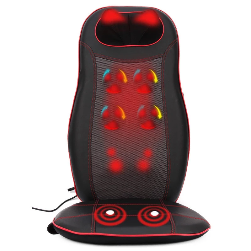 Home Car Electric Kneading Vibration Heating Massage Cushion Pad Neck Back Massage Cushion Mat Car Seat Chair Massage Mattress