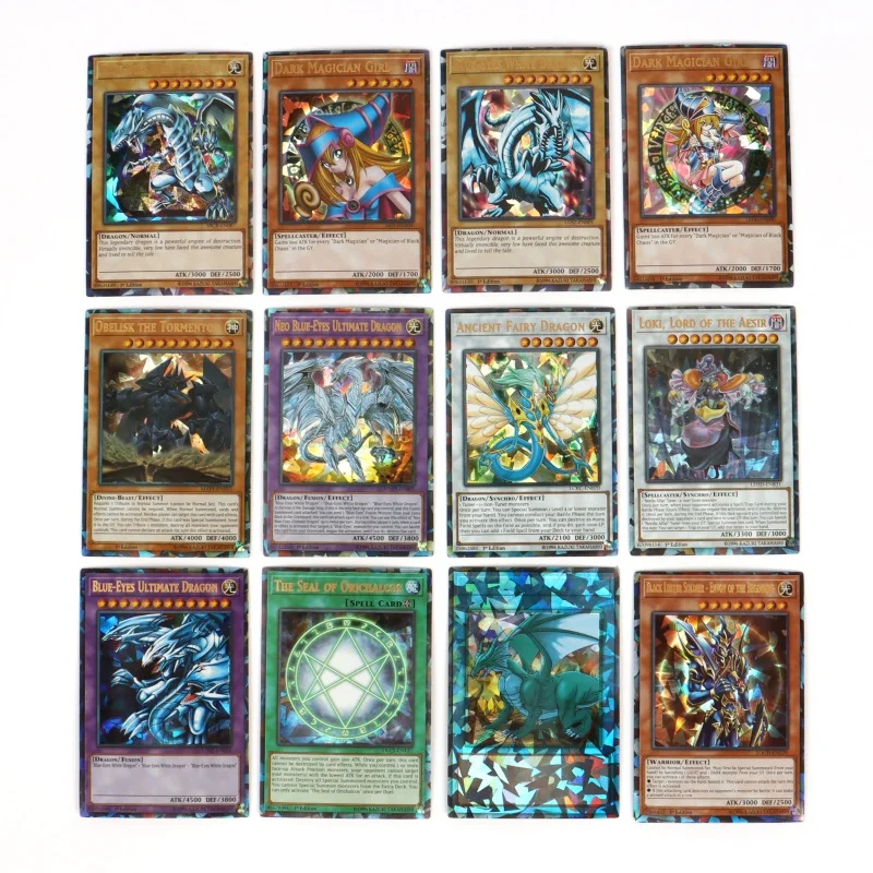 72PCS Yugioh Cards with Tin Box Yu Gi Oh Card Holographic English Version Golden Letter Duel Links Game Card Blue Eyes Exodia