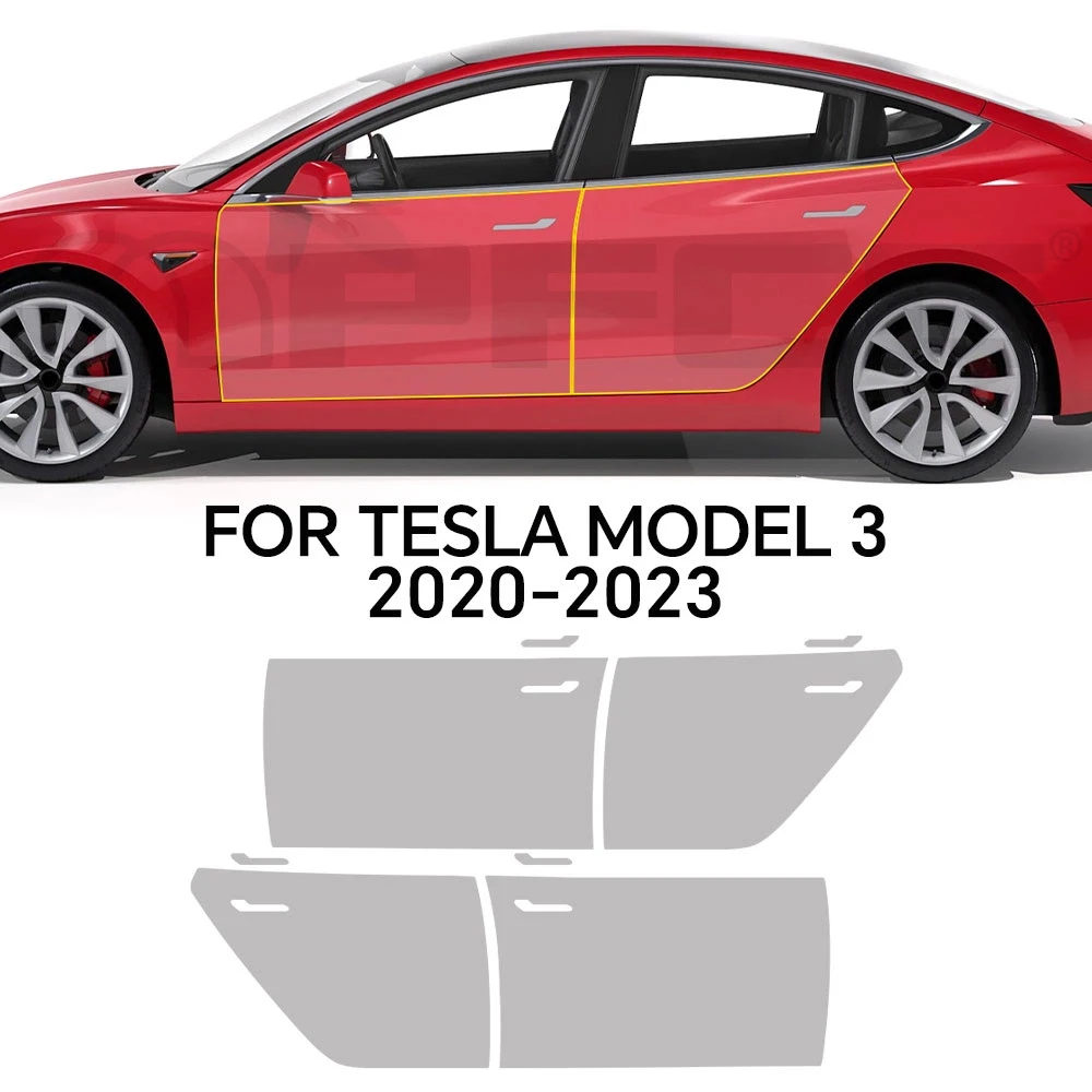 

Прозрачная защитная пленка из ТПУ для Tesla Model 3 2020-2023, предварительно вырезанная PPF, против царапин, кузов автомобиля, прозрачный бюстгальтер, наклейка, аксессуары