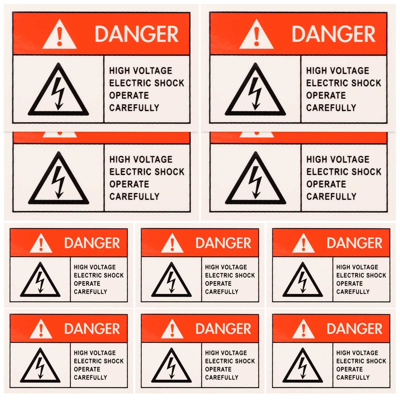 

10pcs Safety Warning Sticker Signs Danger Anti-electric Shock Label Decal Traffic Sign Red Fragile Handle Care Text