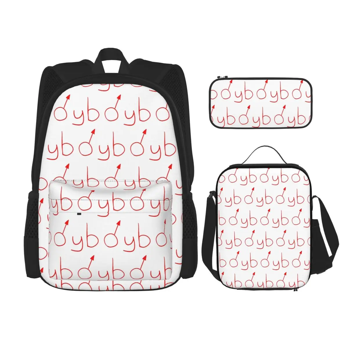 

Boymoder Hat And Shirt Backpacks Students Bookbag School Bags Rucksack Lunch Bag Pen Bag Three-Piece Set