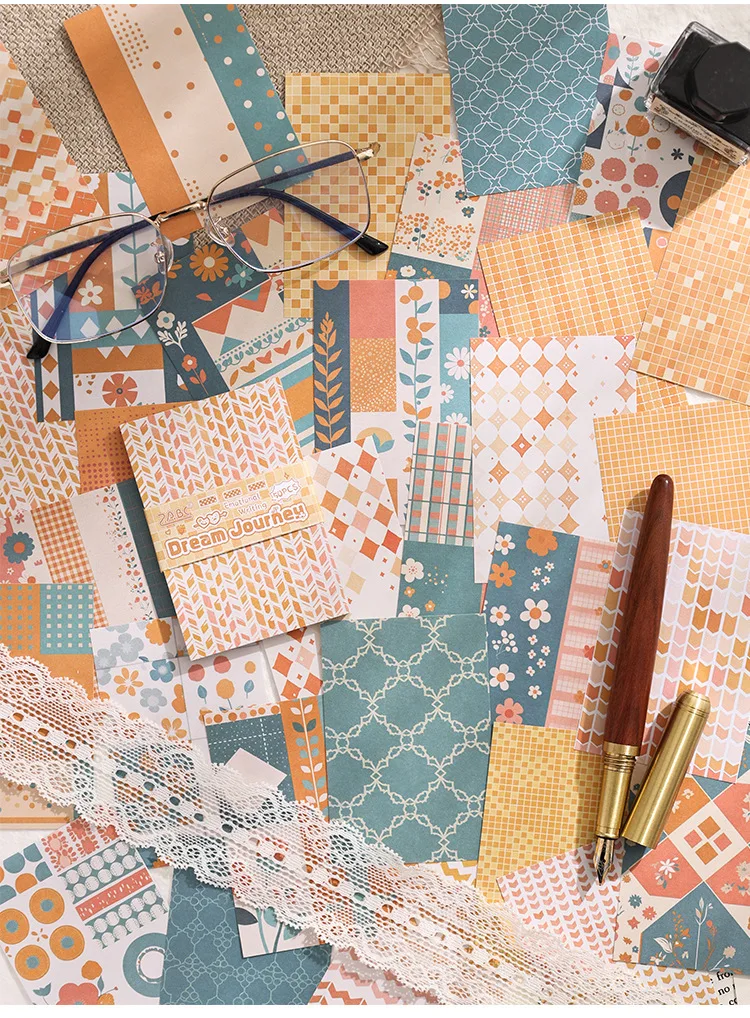 Nicht-Klebende Vintage Notizblöcke für Journaling Retro Dekorative Papierbögen Ästhetisches Schreibwaren-Set für Scrapbooking & DIY-Basteln – Detail 3