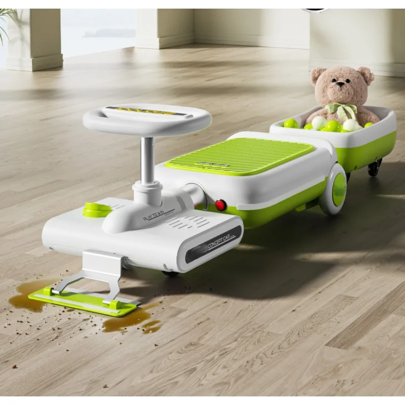 Children\'s electric twisting car, adults can sit in a mopping kart to prevent rollover