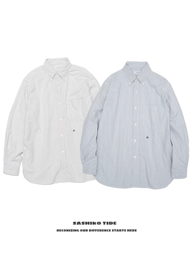 

y Loose Fit Casual Striped Long Sve irt Comfortable Breathable Cotton Polyester Blend Four Seasons Versatile Men's...