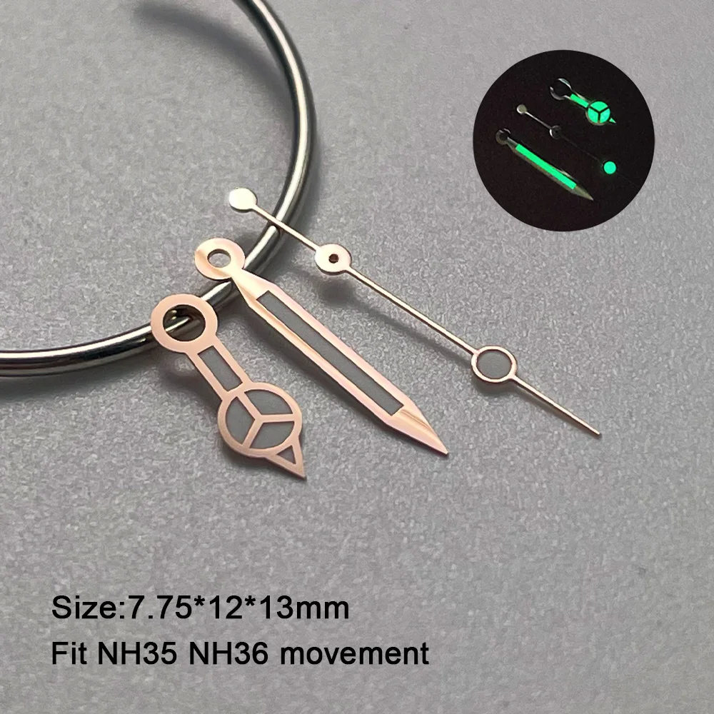 

NH35 Hands Green Luminous Watch Hands Watch Needle Pointers Watch Repair Accessories Replacement For NH35/NH36/4R/7S movement