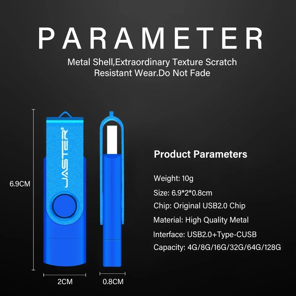 TYPE-C USB Flash Drive 128GB Free Key Chain Pen Drive 64GB Creative Business Gift Red Memory Stick Real Capacity U Disk Blue 32G