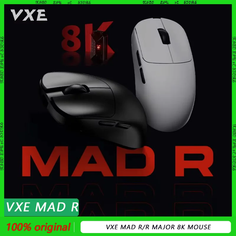 VXE MAD R/R MAJOR light weight Dual 8K mouse 2.4G wired wireless ergonomics Symmetrical Customized Game Office PAW3395 PAW3950