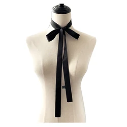 Women Pure Color Scarf Extra Long Narrow Silk Ribbon Scarfs Necktie Ladies Thin Tie Neck Scarves Wrist Strap Belt  Accessories