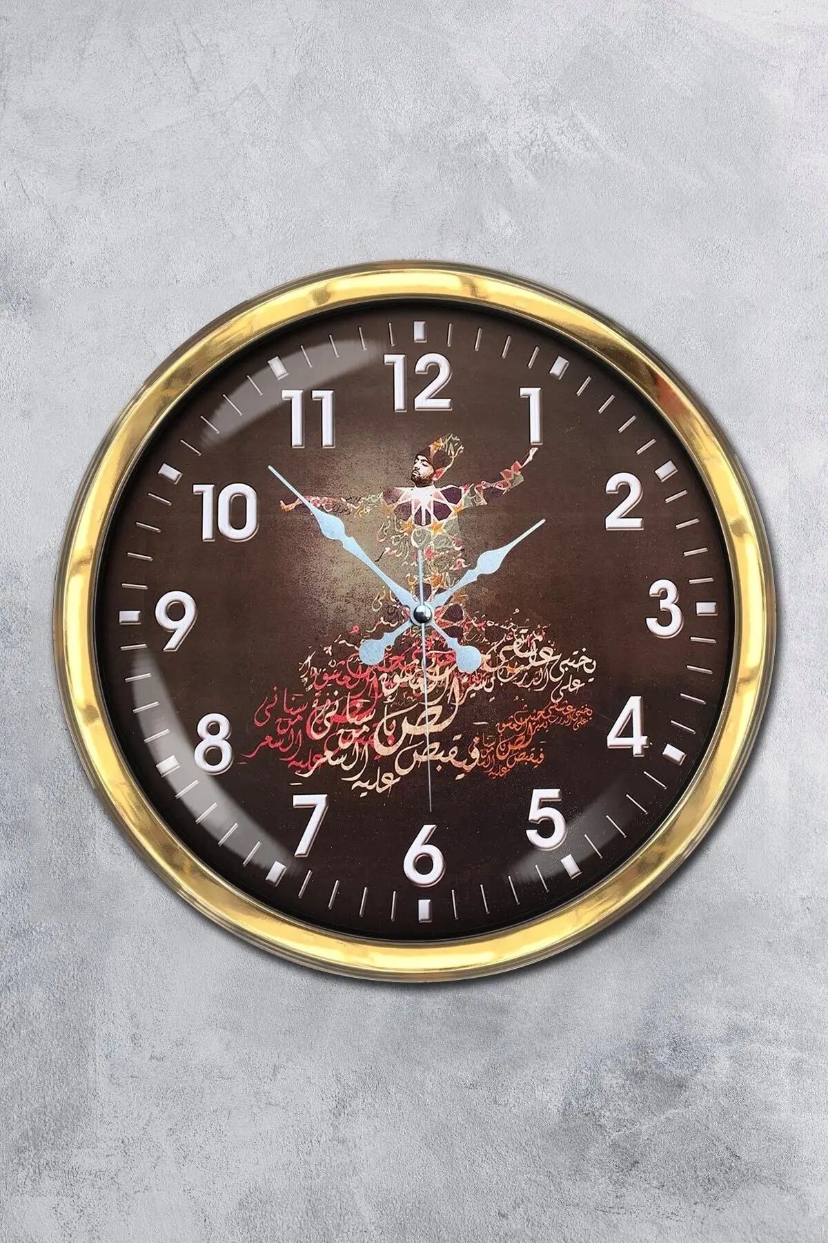 DOLBOVI wall clock 40 Cm Metal Gold color religious model