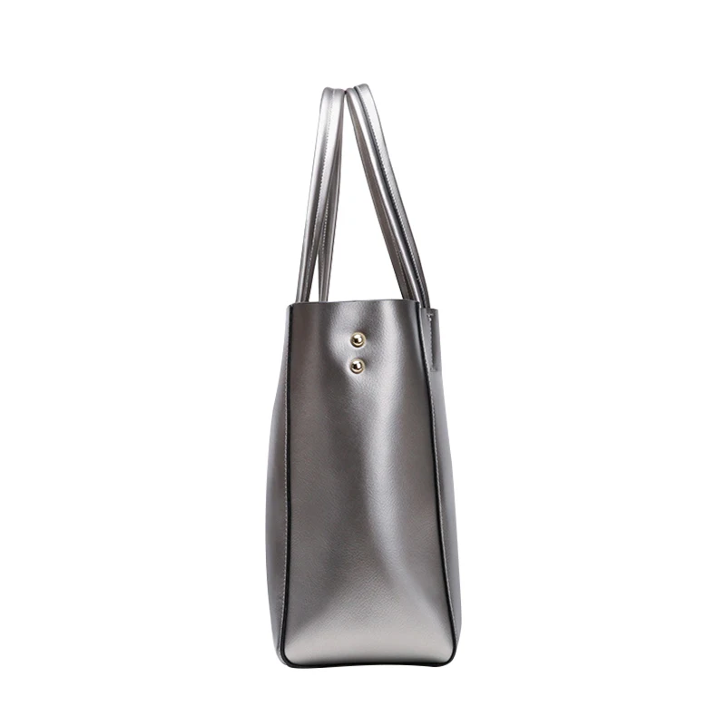 White Silver Genuine Leather Women Bags Luxury Brand Big Ladies Shoulder Bag Female Tote Handbags Top-handle Hand Bag 2022 Trend