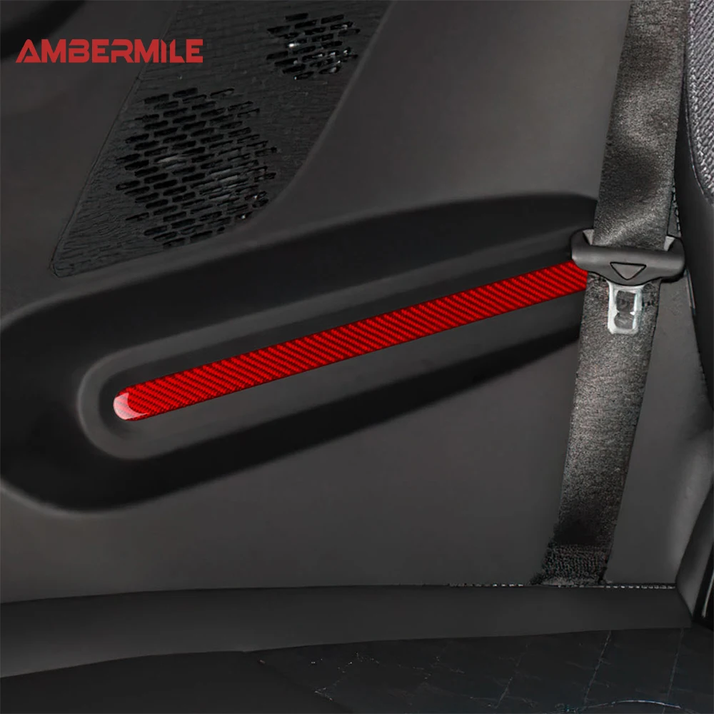 For Mini S F66 F67 2024 2025 Car Door Decorative Strips Interior Sticker Real Soft Carbon Fiber Panel LHD RHD