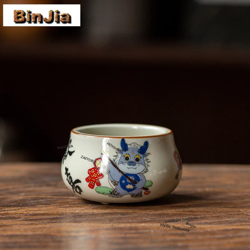 BAEJORIA Hand Drawn Cute Dragon Incense Holder Handmade Incense Waterfall Incense Burners Meditation Censer Tea Ceremony Craft