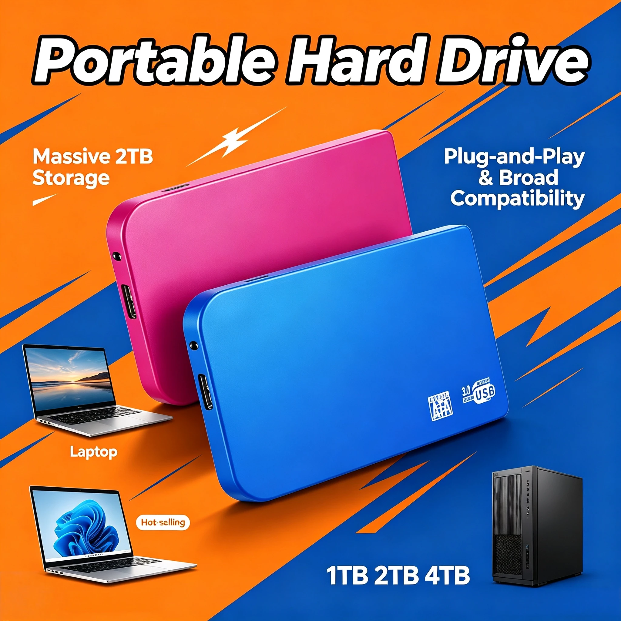 NEW External SSD 1TB Portable USB 30 Fast Data Transfer Massive Storage Hard Drive For PC Laptop Mac Desktop Supreme Pro Use