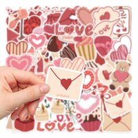 10/58PCS New Cartoon I LOVE YOU Love Valentine’s Day Guitar Luggage Decoration Hand Account Graffiti Stickers Wholesale