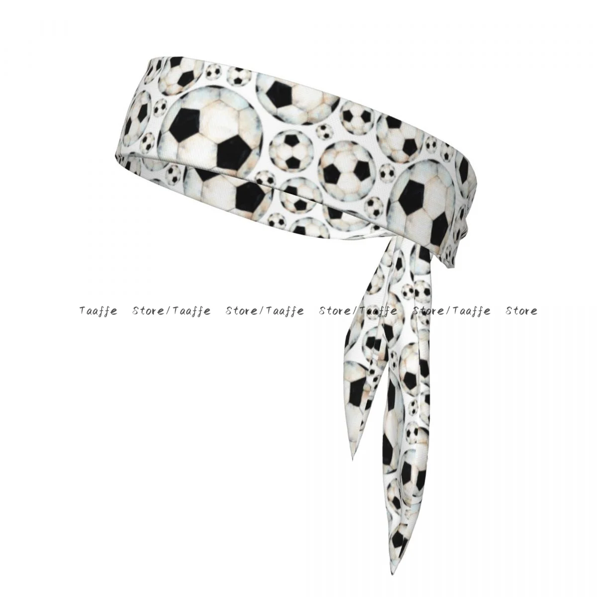

Sports Headband Head Tie Watercolor Soccer Ball Bandana Sweatbands Yoga Tennis Headwrap for adult