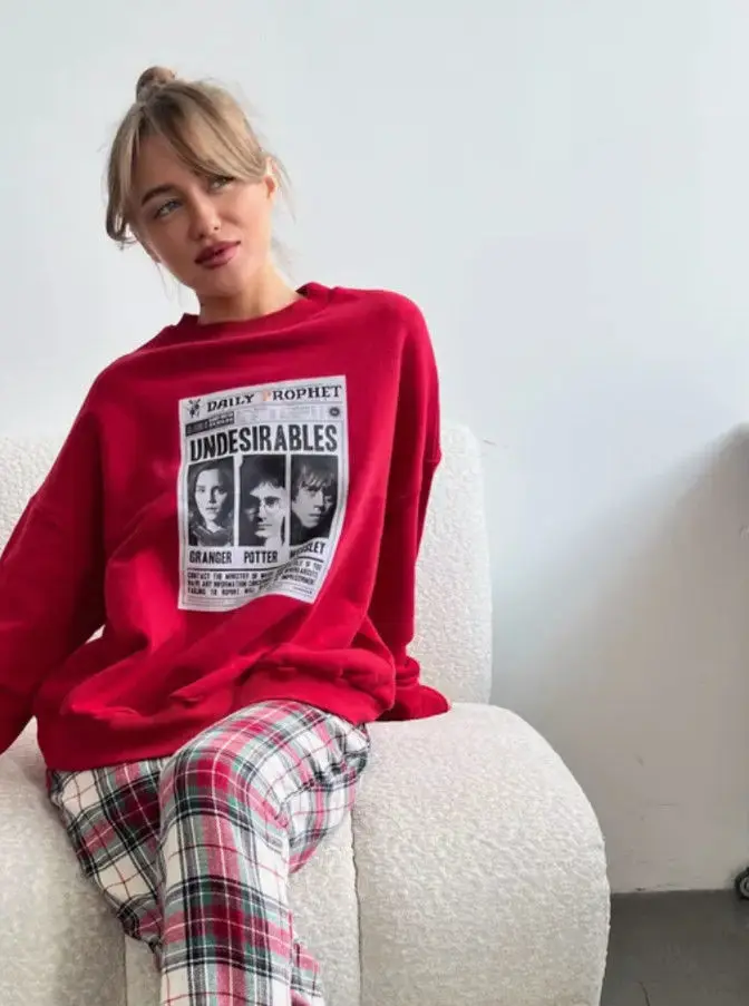 100% Pure Cotton Trendy Women's Autumn And Winter New Casual Loose And Versatile Temperament Thick American Printed Hoodie