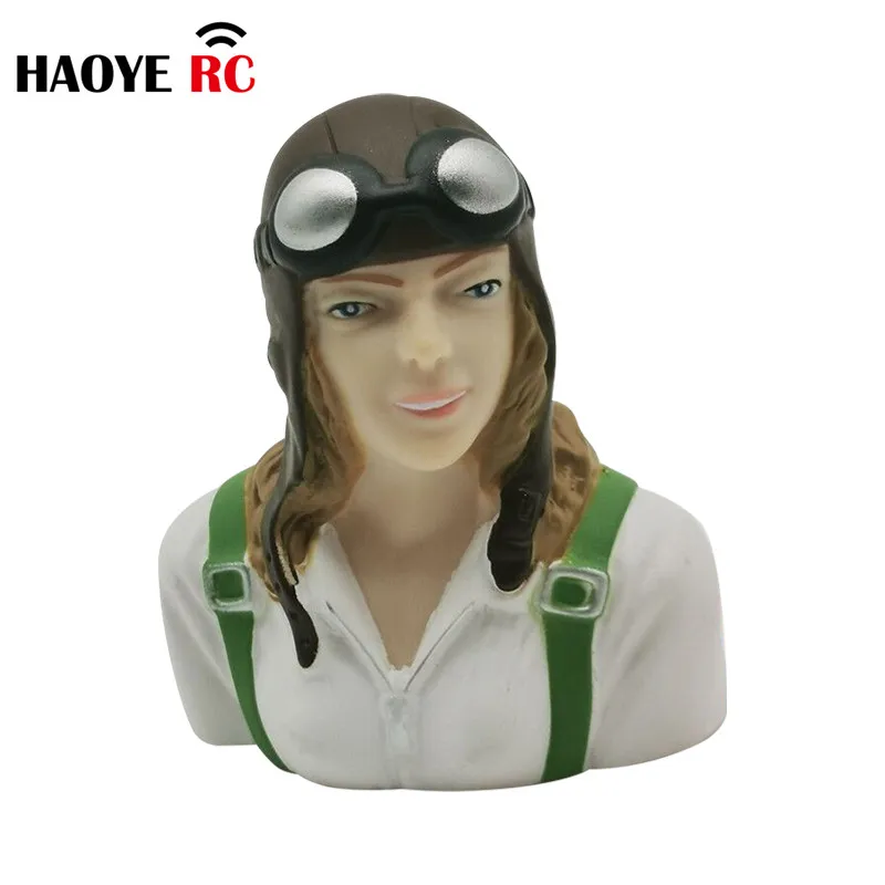 Haoye 1 Pc 1/6 Scale  Female Pilots  Figures  With Glasses Toy Model  For RC Plane Accessories Hobby Color  White