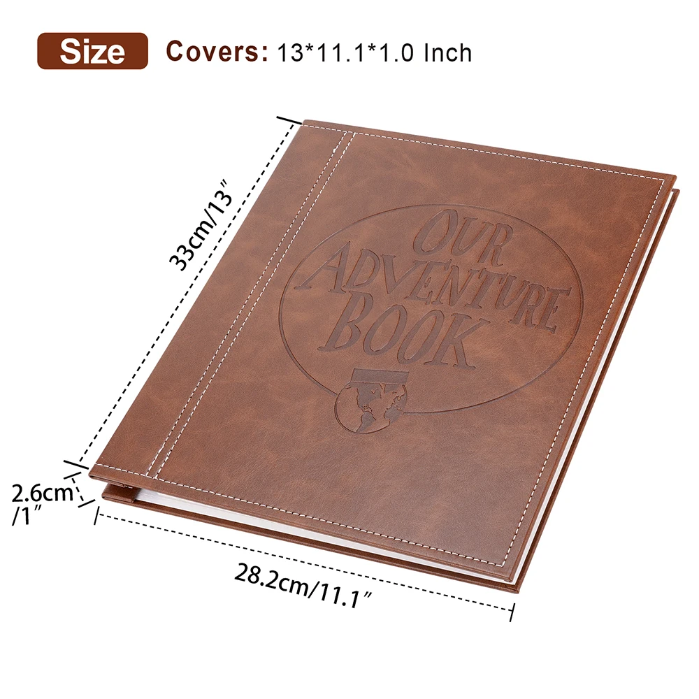 Adventure Book Photo Album 33x28cm PU Leather DIY Scrapbook Blank Pages Memory Book For Wedding Anniversary Valentine Gifts