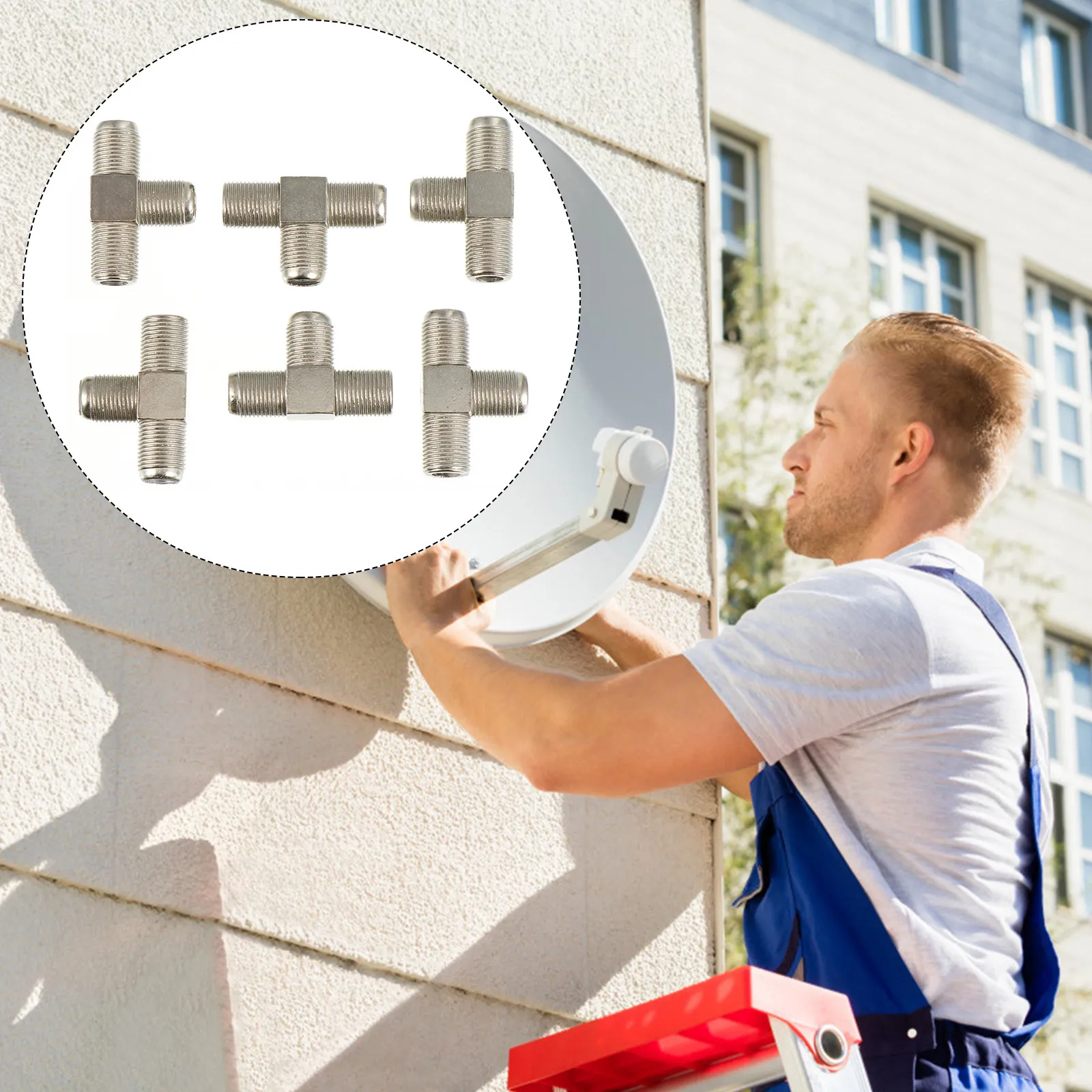 

10Pcs 3-Way F Type Coaxial Cable Splitter Zinc Alloy Corrosion Resistant TV Signal Splitter for Dish Satellite Cable Television