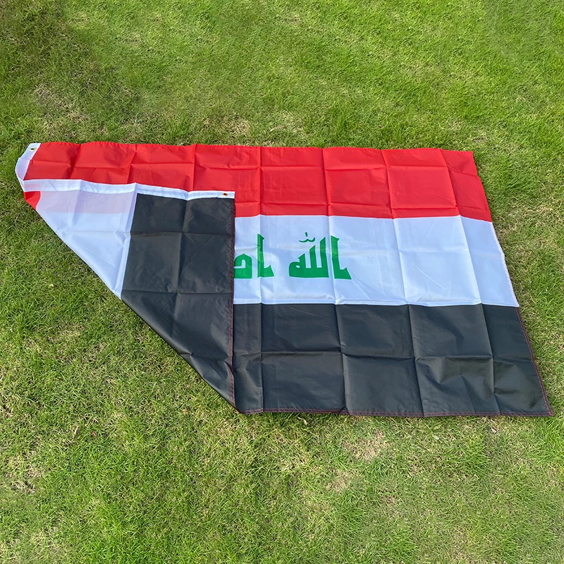 Bendera Negara Bendera Irak Aerxemry.3 Kaki X 5 Kaki Bendera Kustom Spanduk Poliester Di Seluruh Dunia