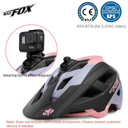 Imagen 2 del producto Casco BATFOX para hombres y mujeres, casco de bicicleta de carreras MTB de verano para adultos, nuevo casco Speedframe