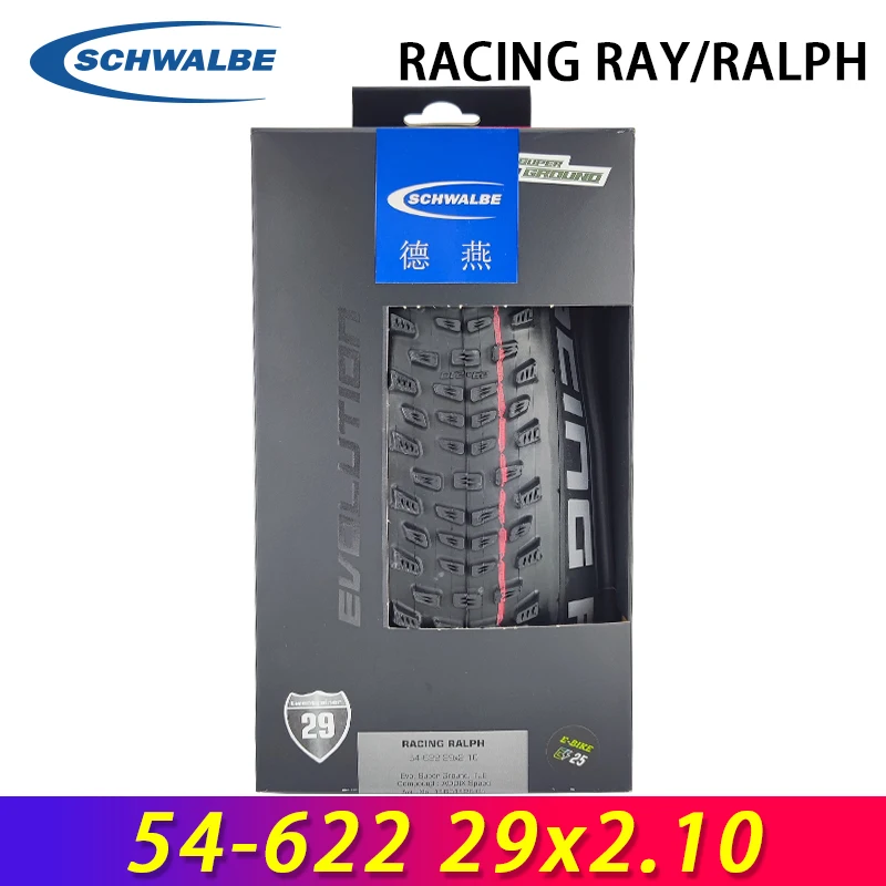 

SCHWALBE Original RACING RAY RALPH 54-622 29x2.10 Black Tubeless Folding Tire for MTB XC Road Gravel Off-Road Bike Cycling Parts